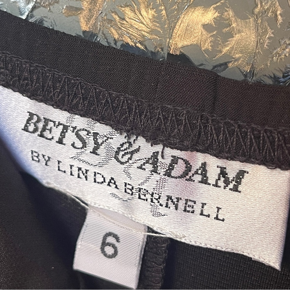 🎉ONE DAY⬇️🎉 Betsy & Adam Black Spaghetti Strap Rhinestone Detail Dress Sz 6 - Picture 6 of 12